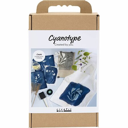 Hobbyset Cyanotypie, Textiel, blauw, 1 doos