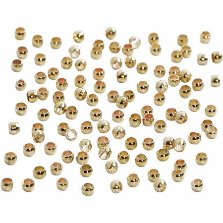 Knijpkralen | Crimp beads | Voor kralendraad | Goud | &Oslash; 2 mm | 100 stuks