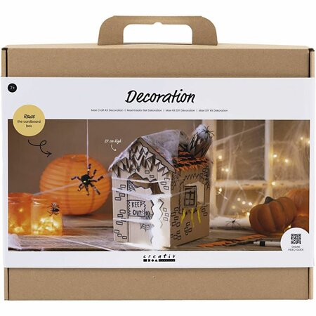 Maxi Hobbyset Decoratie, Spookhuis, zwart, lichtbruin, oranje, 1 doos