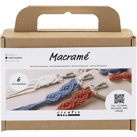 Macram&eacute; set sleutelhanger | Hobbyset macrame | DIY pakket | Macram&eacute; sleutelhanger maken | 1 Doos