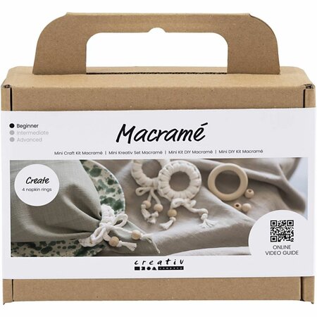 Macram&eacute; set servetringen | Hobbyset macrame | DIY pakket | Macram&eacute; servetringen maken | 4 Stuks