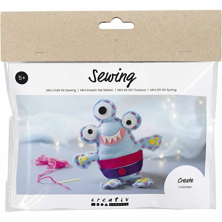 Mini Hobbyset Naaien, Viltmonster, diverse kleuren, 1 doos