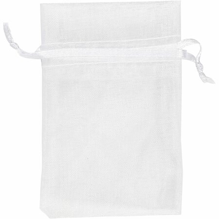 Organza zakjes, afm 7x10 cm, wit, 10 stuk/ 1 doos