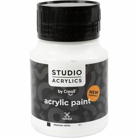 Acrylverf Wit (#81) | Hobbyverf | Witte Acrylic Verf | Dekkend | 500 ml | 1 stuk