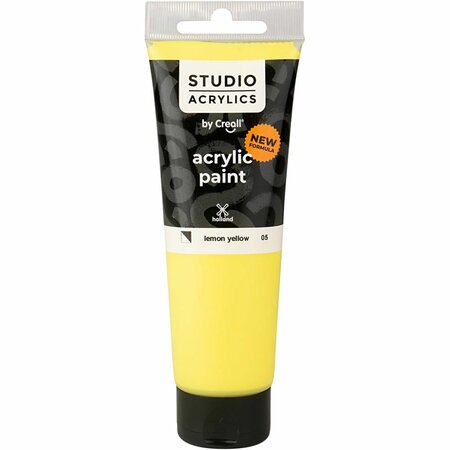 Acrylverf Primair Geel | Hobbyverf | Gele Acrylic Verf | Semi-Dekkend | 120 ml | 1 stuk