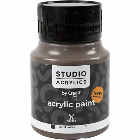 Acrylverf Burnt Umber Bruin (#69) | Hobbyverf | Bruine Acrylic Verf | Dekkend | 500 ml | 1 stuk