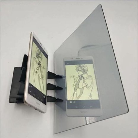 Tekenspiegel - Foto tekenbord - Overtekenen - Overschetsen - Schetsspiegel Mobiel en Ipad - 9 inch - 13,5x20cm