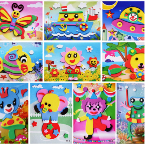 3D Eva Foam Stickers - 3D plaatjes maken van vilt - Dieren, Clown, Boot, Circus - Kinderen - Educatief