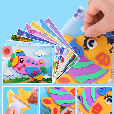 3D Eva Foam Stickers - 3D plaatjes maken van vilt - Dieren, Clown, Boot, Circus - Kinderen - Educatief