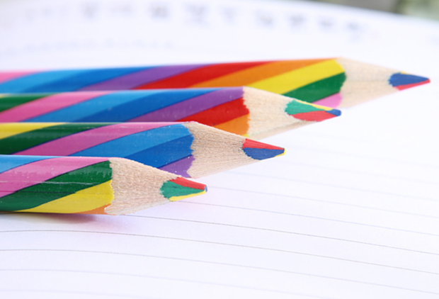Regenboog potlood met meerdere kleuren