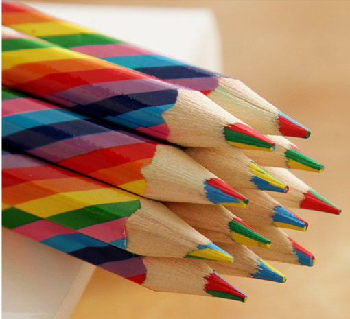 Regenboog potlood met meerdere kleuren
