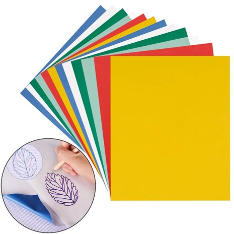 Gekleurd grafietpapier - Carbonpapier - Overtrek papier gekleurde inkt - A4 - 21x29,7cm - 5 stuks