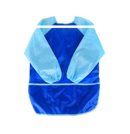 Schort - Verf schort - Schort voor knutselen - Kinderen - Waterdicht - Lange mouwen - Blauw - 60x45cm