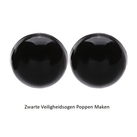 Veiligheidsogen - Ogen Poppen en Knuffels - Zwart - 8 mm - 2 stuks - 1 paar