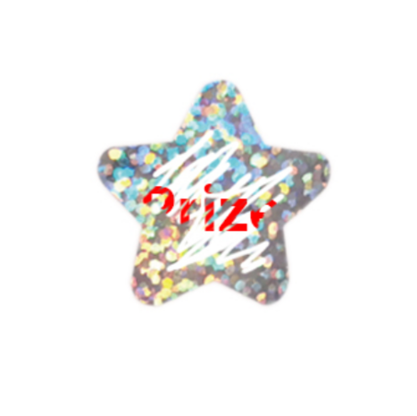 Krasstickers - Zelf krasplaatjes maken - Kraskaart Sticker - Ster - Zilver Metallic Glitter - 2,5cm - 10 stuks