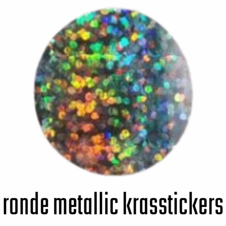 Krasstickers - Zelf krasplaatjes maken - Kraskaart Sticker - Rondjes - Zilver Metallic - 2,5cm - 10 stuks