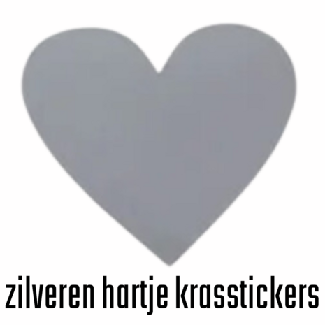 Krasstickers - Zelf krasplaatjes maken - Kraskaart Sticker - Hartjes - Zilver - 6-7cm - 10 stuks