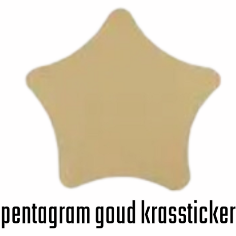 Krasstickers - Zelf krasplaatjes maken - Kraskaart Sticker - Pentagram - Goud - 6cm - 10 stuks