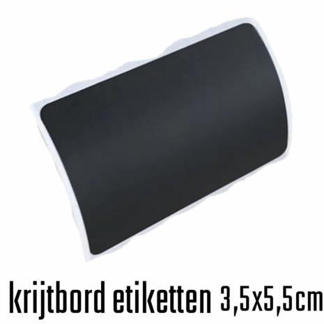 Krijtbord Etiketten Stickers - Krijtbordstickervel - Krijtbord Folie - Waterproof - Olie proof - Zwart - 5,5x3,5cm - 10 stuks