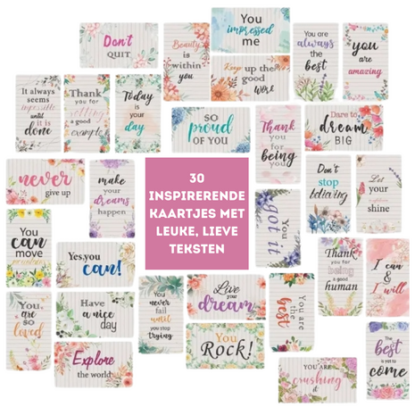 Positieve Quotes Kaartjes - Mini Kaartjes Leuke Uitspraken - Motiverende Kaartjes