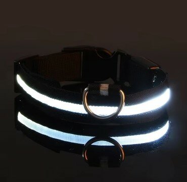 Zwarte Lichtgevende Hondenhalsband LED Verlichting