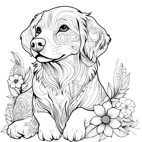 Kleurboek Honden – Kleurboek met Hondenprints – Kleurboek Volwassenen Honden – Kleurboek Kinderen Honden