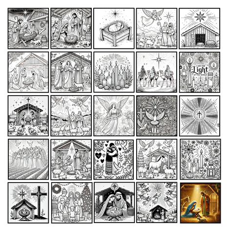 Kerst Kleurboek – Kleurboek Geboorte van Jezus – Bijbels Kleurboek 