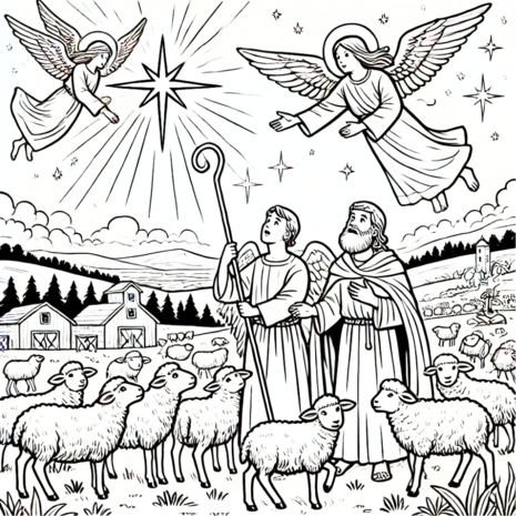 Kerst Kleurboek – Kleurboek Geboorte van Jezus – Bijbels Kleurboek 