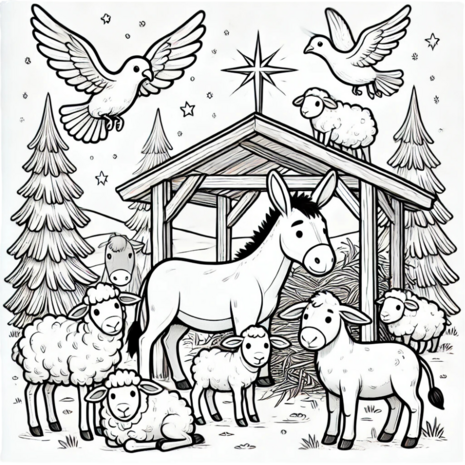 Kerst Kleurboek – Kleurboek Geboorte van Jezus – Bijbels Kleurboek 