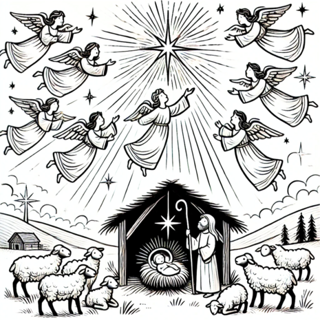 Kerst Kleurboek – Kleurboek Geboorte van Jezus – Bijbels Kleurboek 