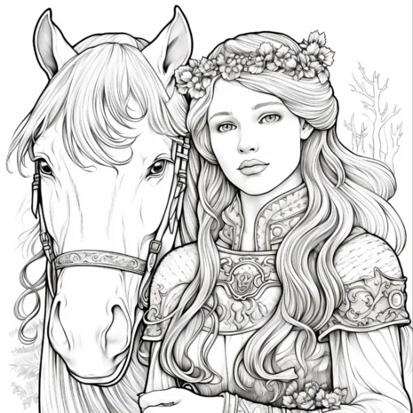Paarden kleurboek – Kleurboek paarden – Kleurboek paardenillustraties 
