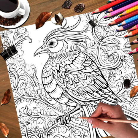Kleurboek Mooie Vogels – Vogel Kleurboek – Kleurboek Vogels – Kleurplaten Vogel