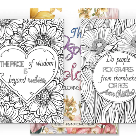 Bijbels Kleurboek Psalm Teksten – Kleurplaten Psalmen Bijbel – Christelijk Kleurboek