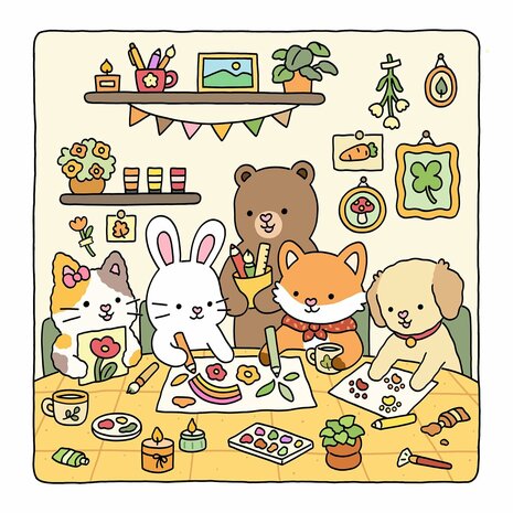 Fuzzy Hygge Kleurboek - Cute & Cozy - Vivi Tinta Kleurboek - Gezellige Kleurplaten