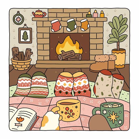 Fuzzy Hygge Kleurboek - Cute & Cozy - Vivi Tinta Kleurboek - Gezellige Kleurplaten