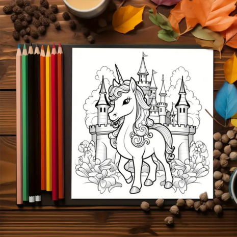 Unicorn Kleurboek - Kleurboek Eenhoorns - Magische Kleurplaten - Eenhoorn Illustraties