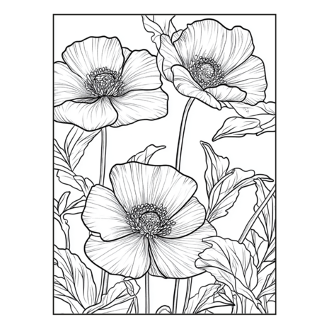 Bloemen Kleurboek - Bloemen Kleurplaten - Volwassenen En Kinderen Bloemboeketten - Kleurboek Natuur Wilde Bloemen - 21,59 x 21,59 cm - 40 Kleurplaten