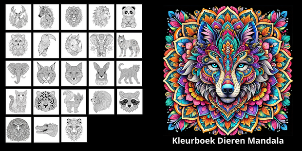 Dieren Mandala Kleurboek - Kleurboek dieren - Volwassenen En Tieners