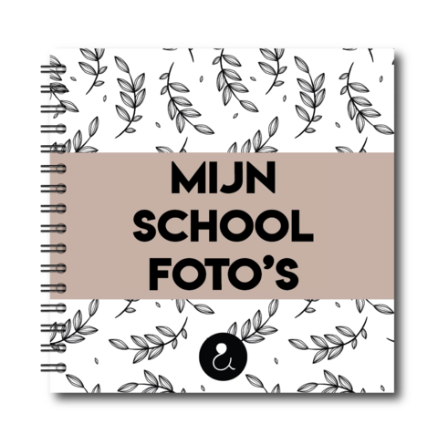 Studio Ins & Outs - Schoolfotoboek - Mijn schoolfoto's - Sand - Invulboek voor Basisschool - Herinneringsboek Kind - Schoolfoto's & Momenten - 21x21 cm - 80 Pagina's
