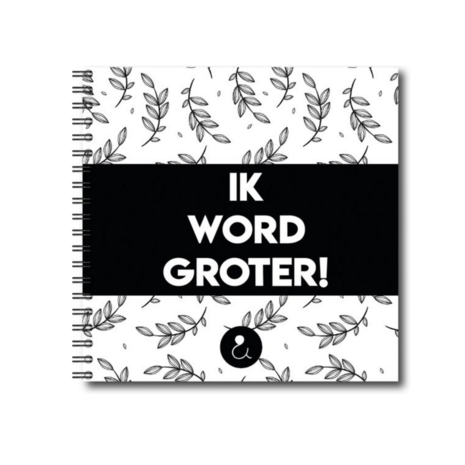 Studio Ins & Outs - Invulboek 4-12 jaar - Ik word groter - Zwart - Herinneringsboek Invulboek Kind - Kinder dagboek - Botan