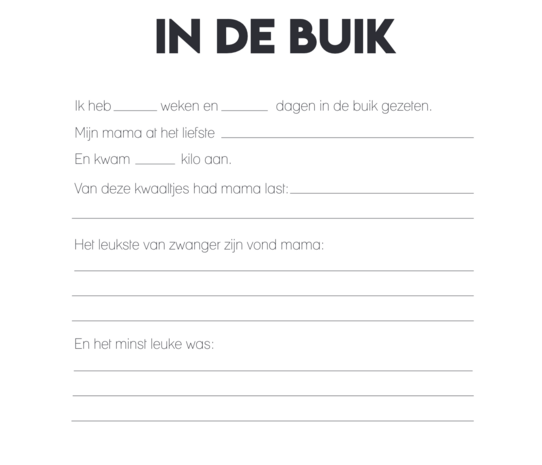 Studio Ins & Outs - Invulboek Kraamvisite - Kraambezoek Boek - Kraamboek - Kraamcadeau