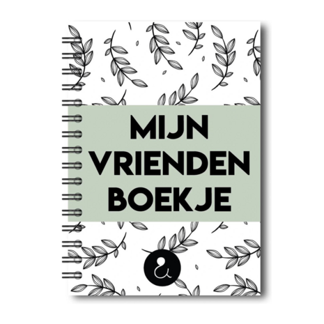 Studio Ins & Outs - Vriendenboekje - Invulboek Vrienden - Vriendenboek Basisschool - Herinneringsboekje - A5 - Groen
