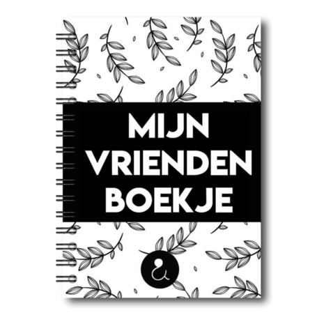 Studio Ins & Outs - Vriendenboekje - Invulboek Vrienden - Vriendenboek Basisschool - Herinneringsboekje - Zwart