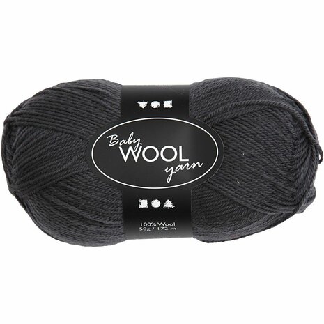 Baby garen donkergrijs &ndash; Babywol &ndash; Merino wol baby &ndash; Baby garen breien &ndash; Baby garen haken &ndash; 172 m &ndash; 50 g