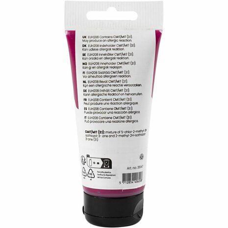 Acryl Verf, semi-glanzend, transparant, cyklame, 75 ml/ 1 fles