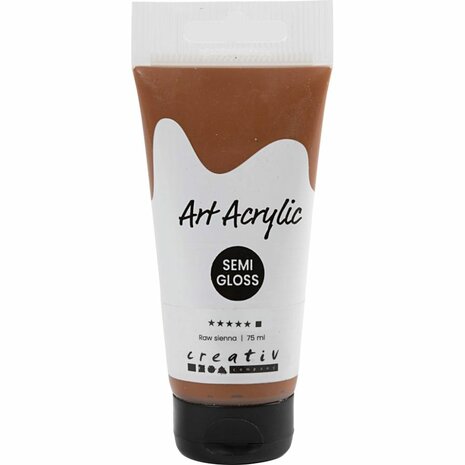 Acryl Verf, semi-glanzend, dekkend, raw sienna, 75 ml/ 1 fles