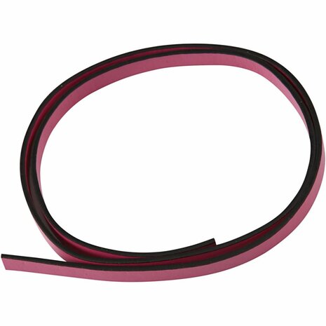 Band van Imitatie Leer, B: 10 mm, dikte 3 mm, roze, 1 m/ 1 doos