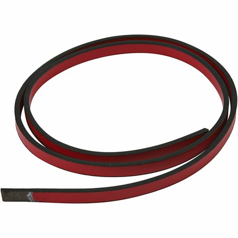 Band van Imitatie Leer, B: 10 mm, dikte 3 mm, rood, 1 m/ 1 doos