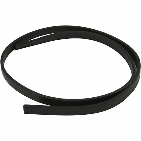 Band van Imitatie Leer, B: 10 mm, dikte 3 mm, zwart, 1 m/ 1 doos