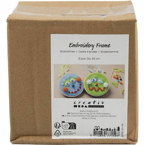 Borduurframe | Kunststof | Borduurring lichtgewicht | Handwerkhoepel | &Oslash; 9,5 cm | 10 stuks